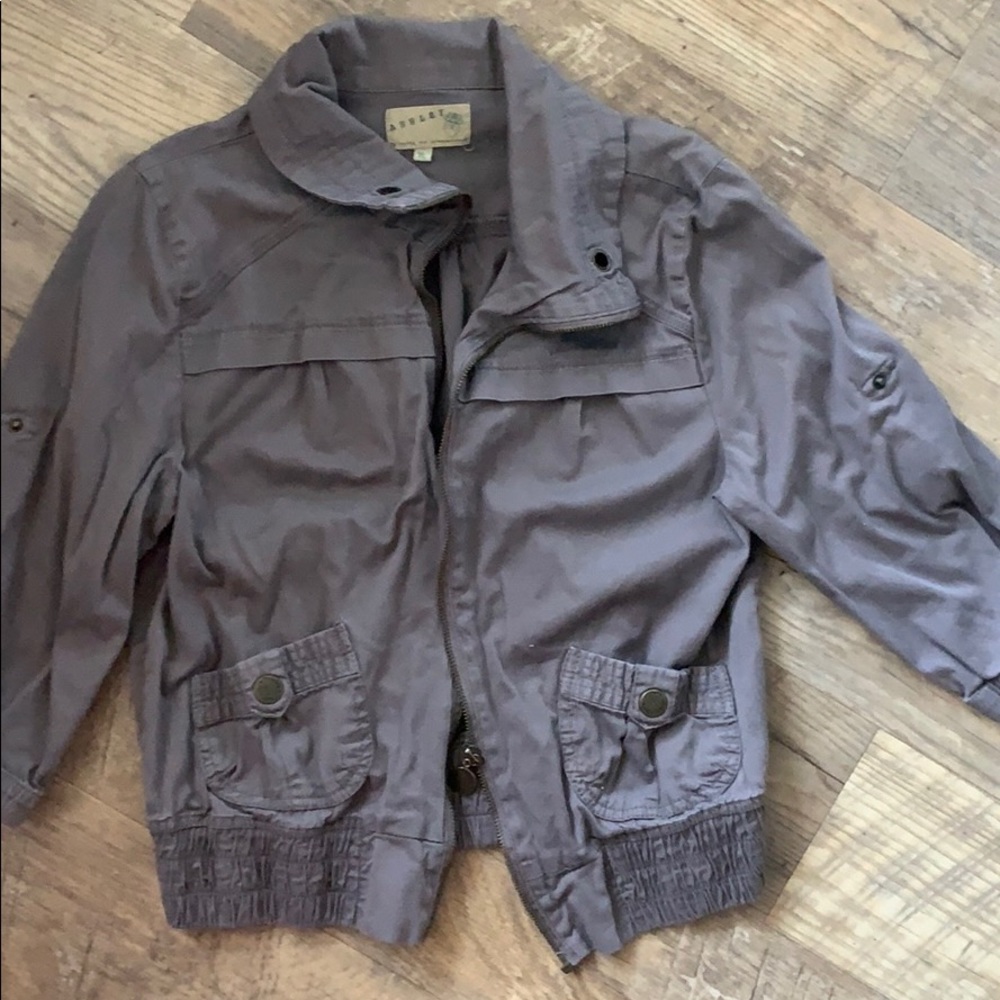Eggplant purple crop jacket